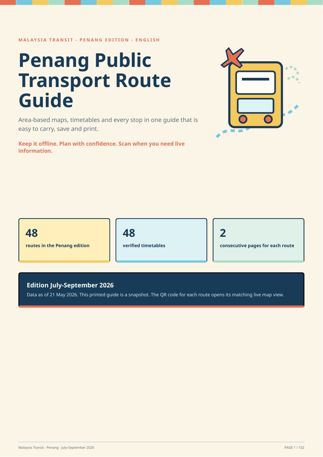English cover preview of the Penang route booklet